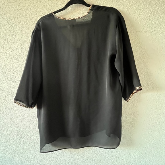 Black transparent open shirt by private luxury Natori - Picture 3 of 6